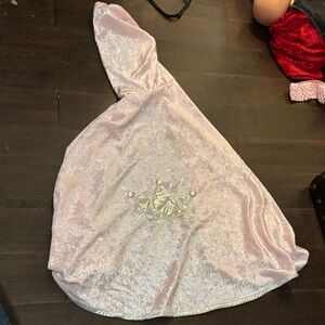 Velvet Hooded Cape with Crown Design
